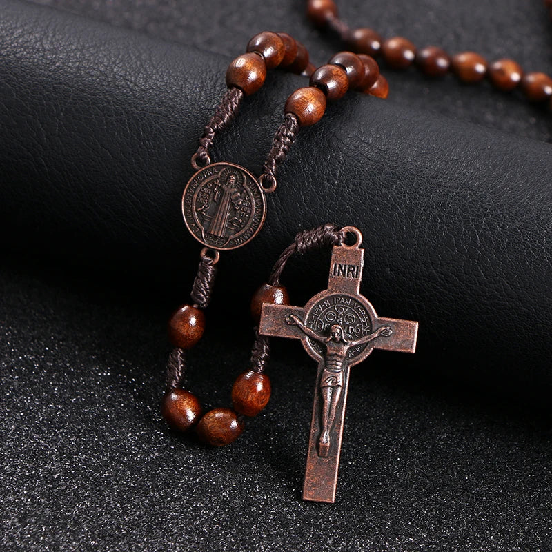 Wooden Rosary Necklace
