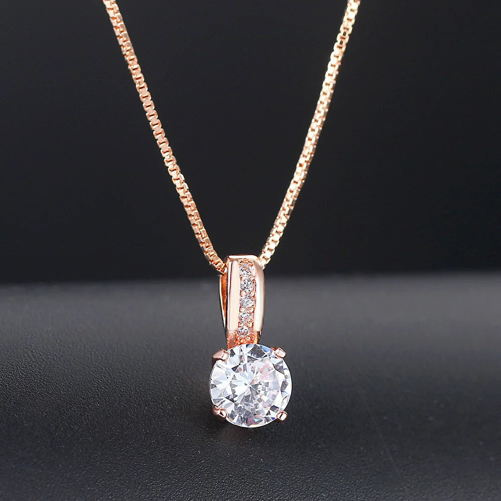 Simple Crystal Pendant Necklace