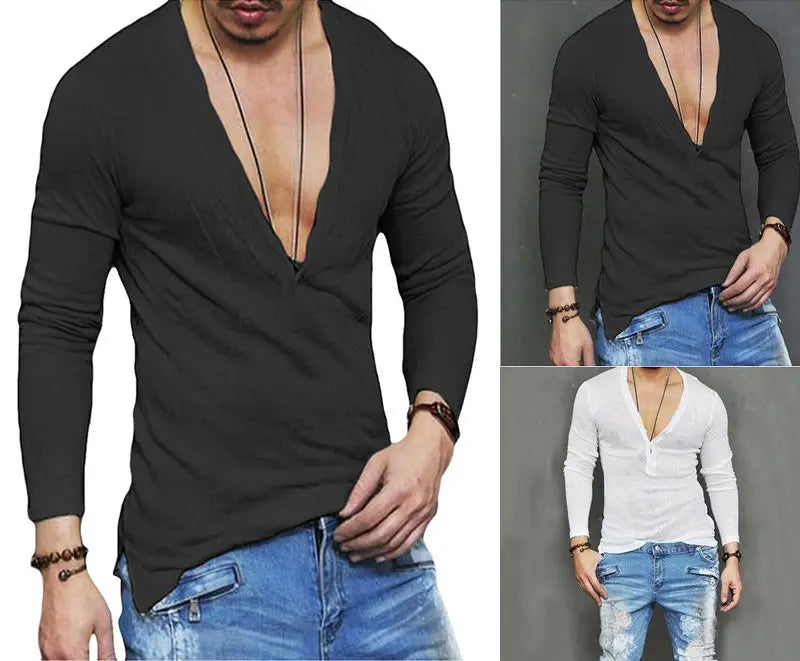 Men Casual Slim Fit Long Sleeve Shirt