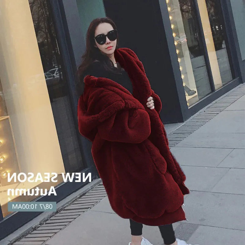 Winter Faux Fur Coat Women - admstore