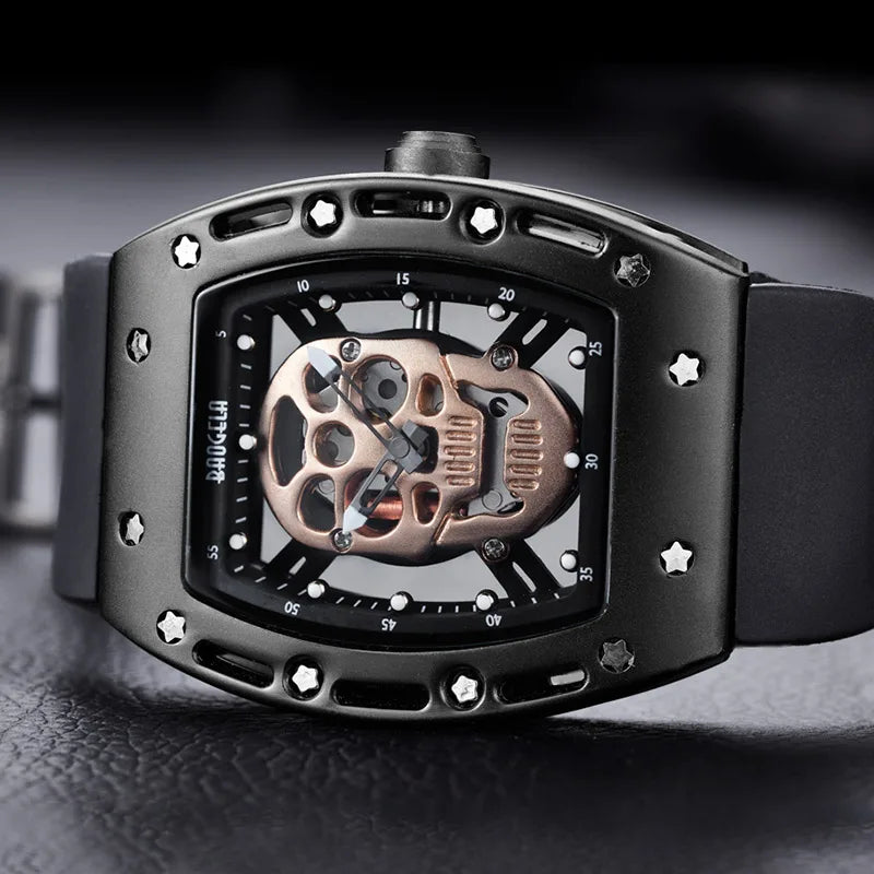 Men Skeleton Skull Luminous Quartz Watch