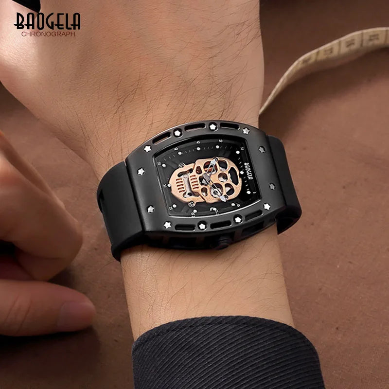 Men Skeleton Skull Luminous Quartz Watch