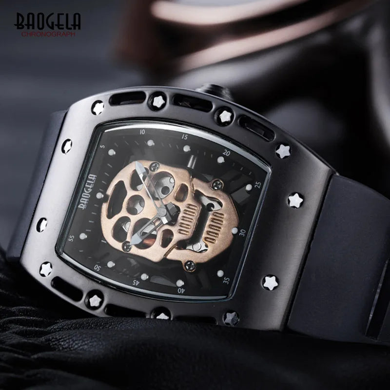 Men Skeleton Skull Luminous Quartz Watch
