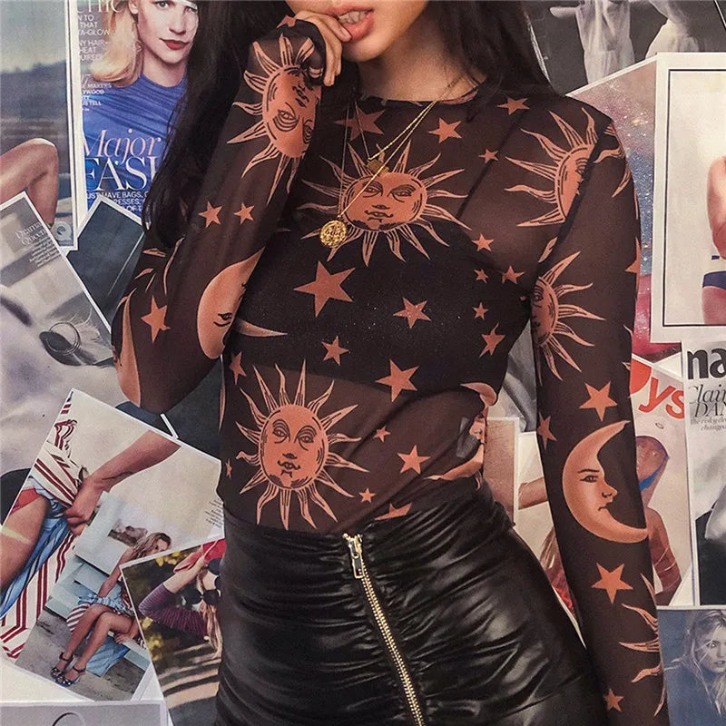 Women Sun Moon Shirt