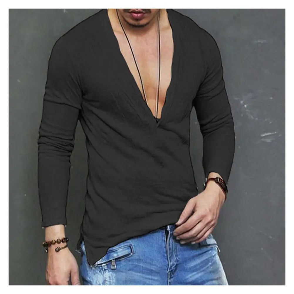 Men Casual Slim Fit Long Sleeve Shirt