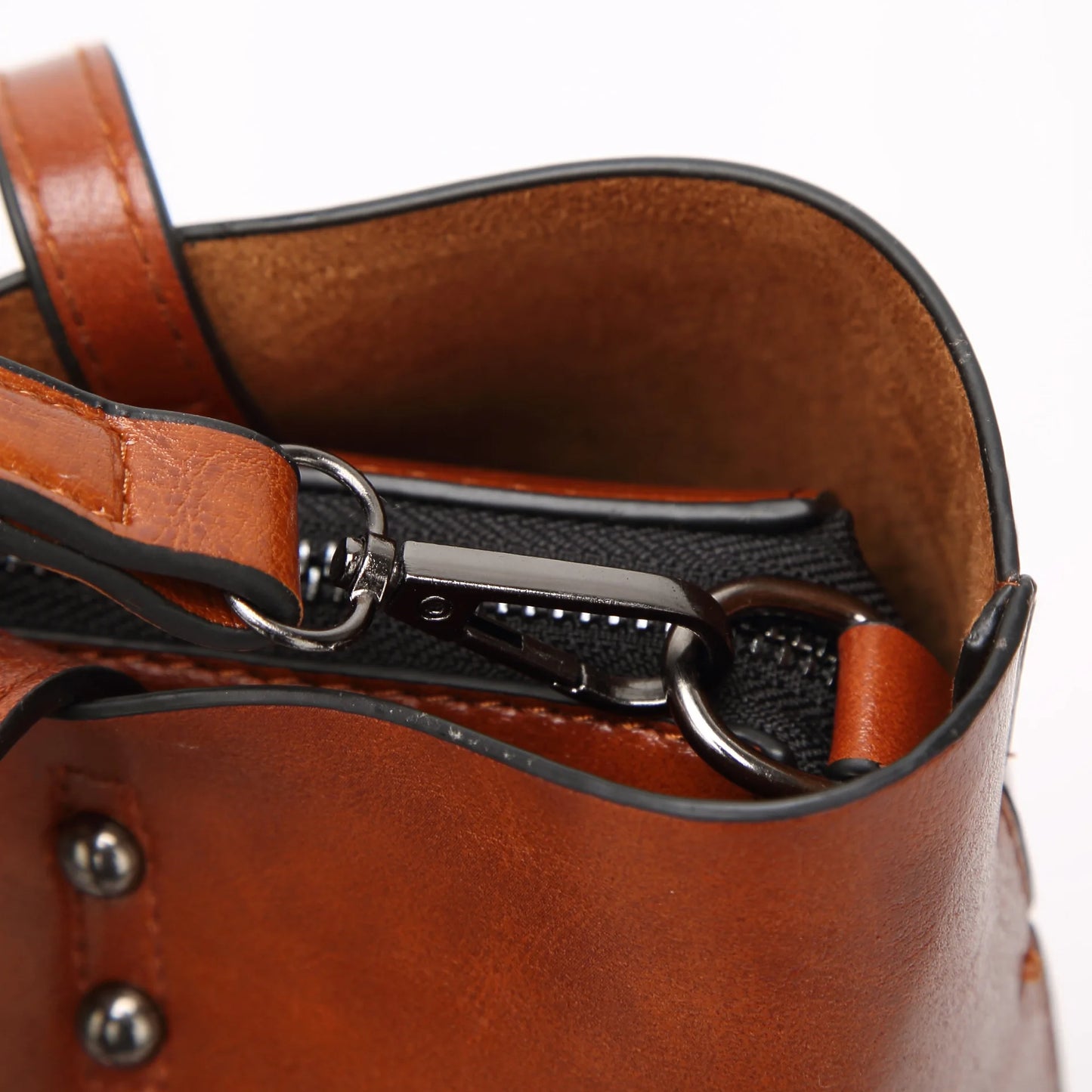 Women Waxing Leather bucket bag
