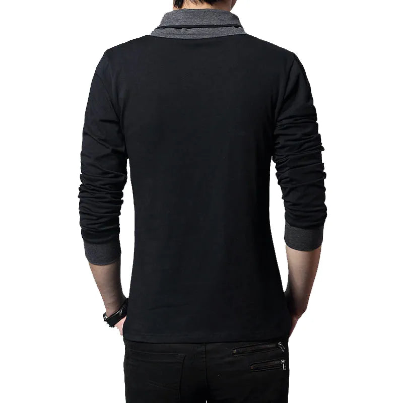 Men T-Shirt Collar Tee V-Neck Cotton - admstore