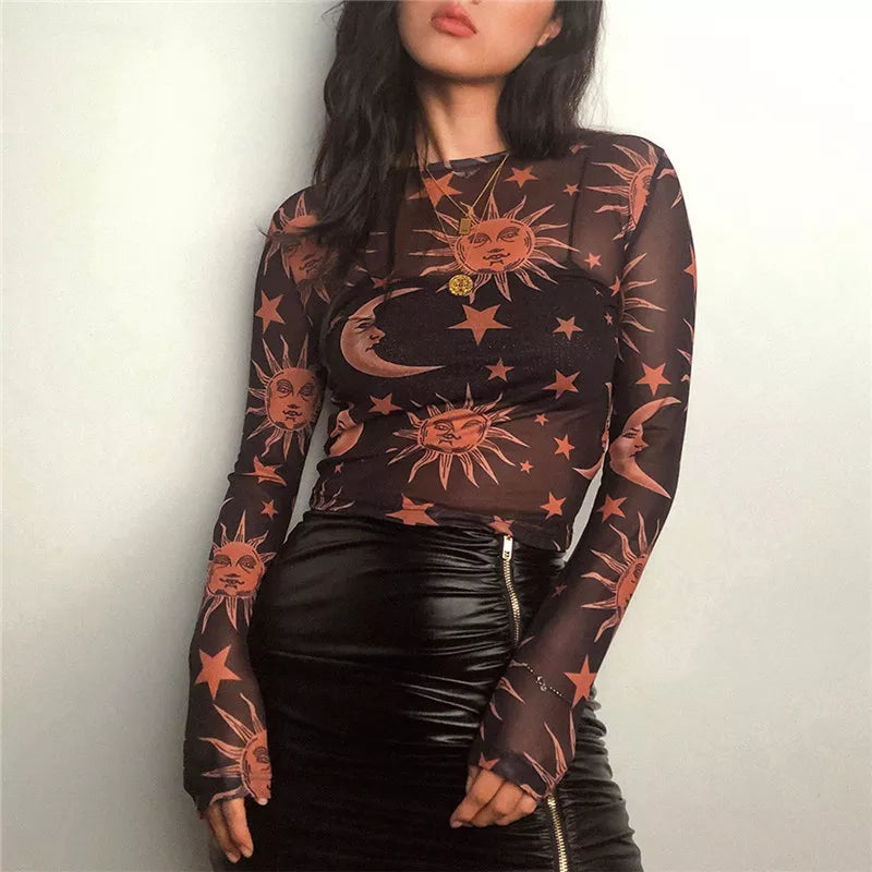 Women Sun Moon Shirt