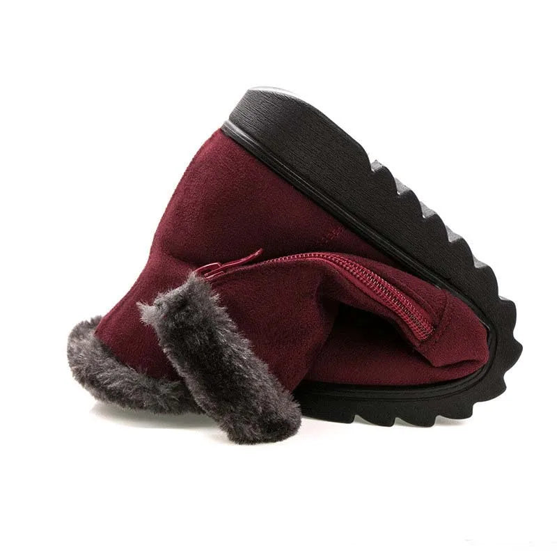 YAERNI  Women Ankle Boots New Fashion Waterproof Wedge Platform Winter Warm Snow Boots Shoes For Female - admstore