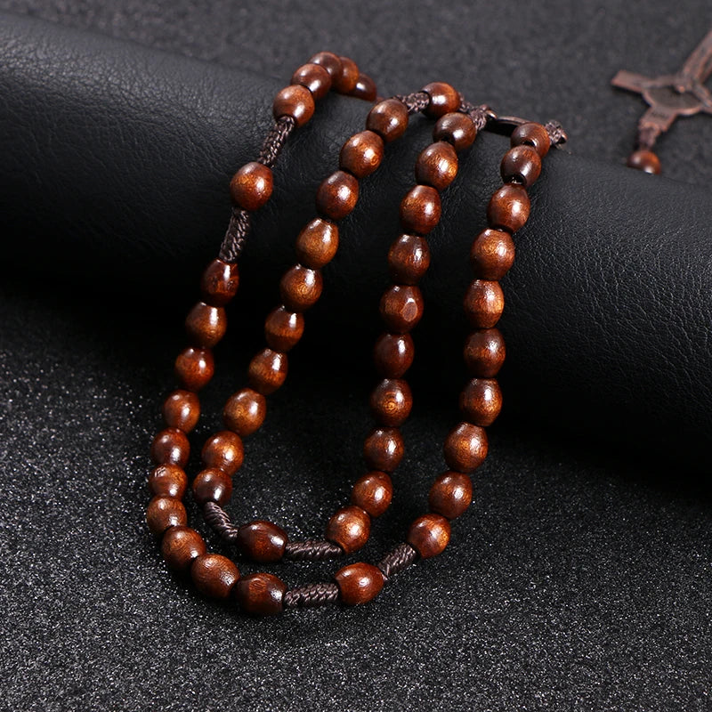 Wooden Rosary Necklace