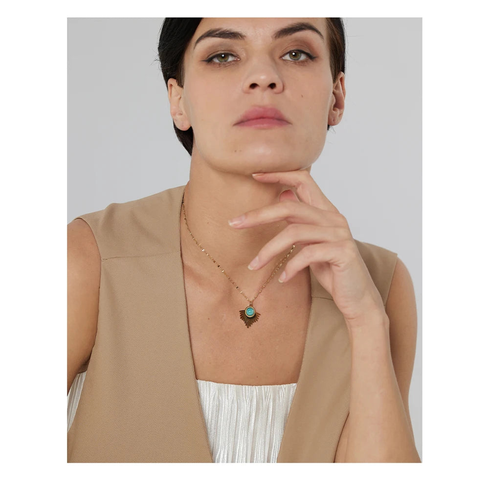 Stainless Steel Stone Necklace