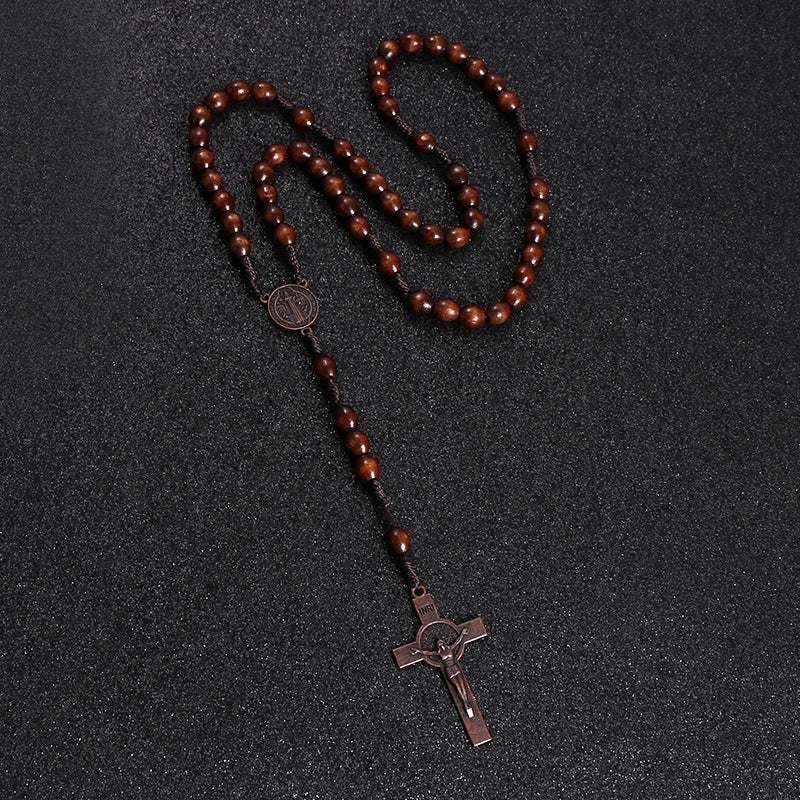 Wooden Rosary Necklace