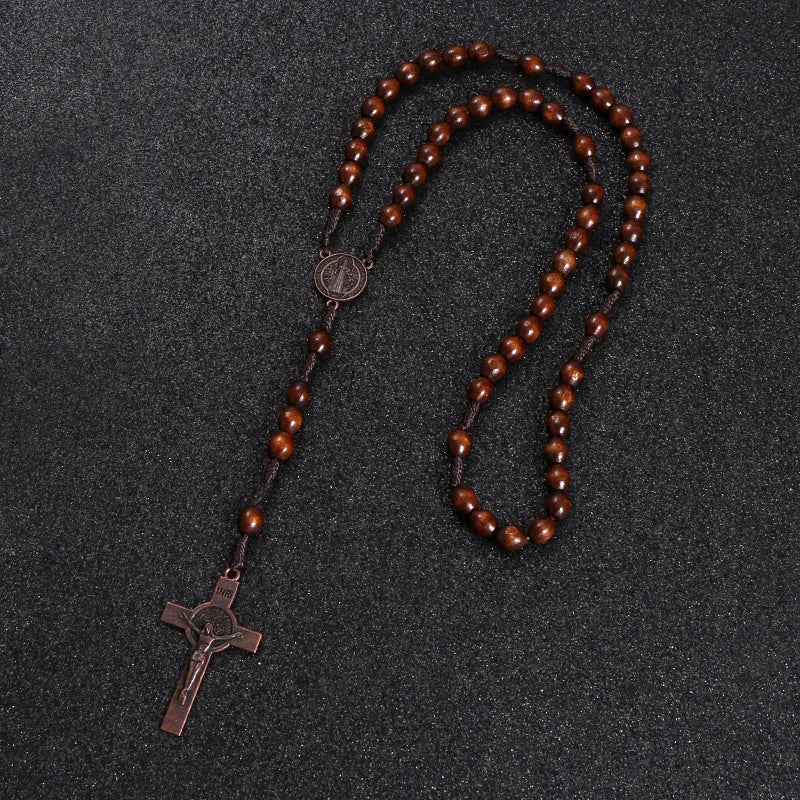 Wooden Rosary Necklace