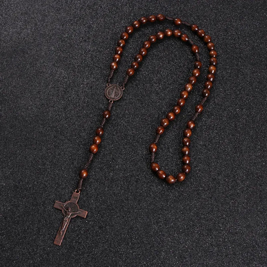 Wooden Rosary Necklace