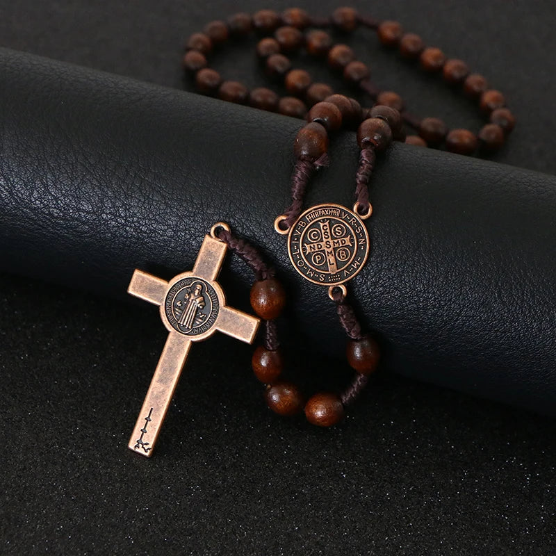 Wooden Rosary Necklace