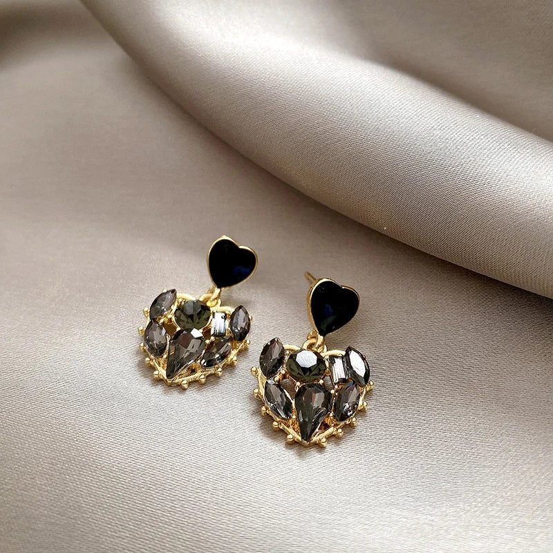 Women Black Rhinestone Earrings