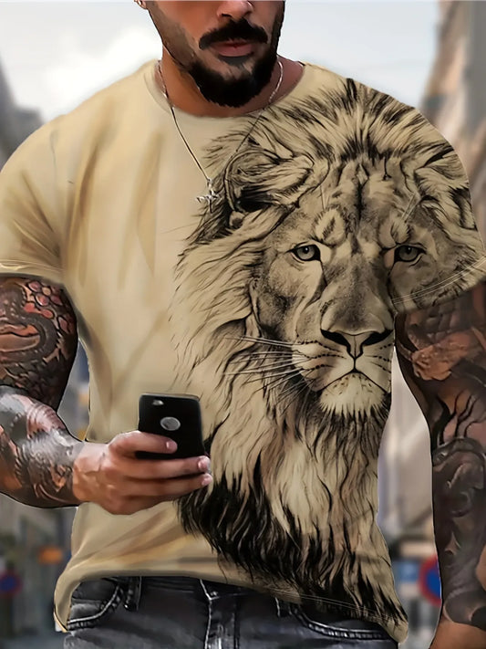 Men Lion Stretch T-shirt