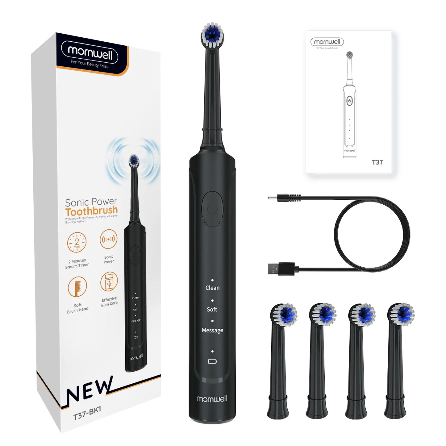 Electric Toothbrush 4 Extra Heads