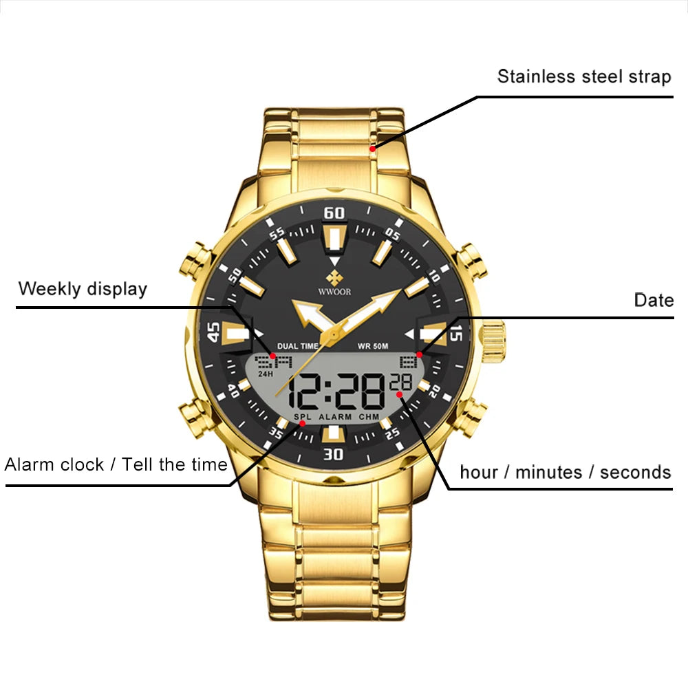 Men New Luxury Digital Watch LED Quartz Waterproof