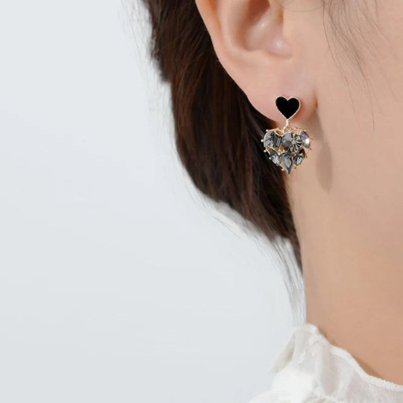 Women Black Rhinestone Earrings