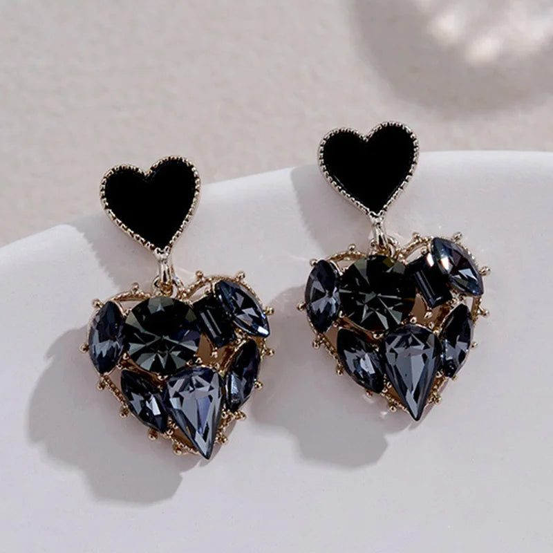 Women Black Rhinestone Earrings
