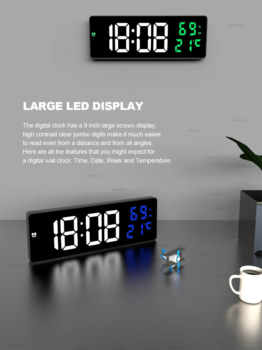 Digital Clock Large LED