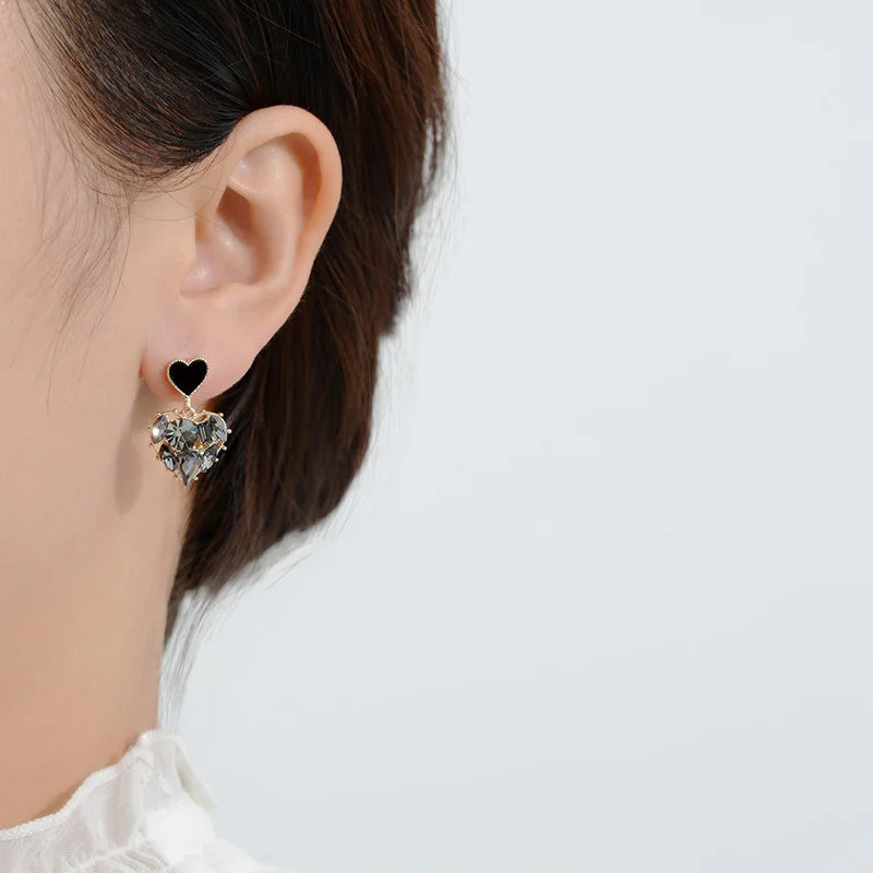 Women Black Rhinestone Earrings